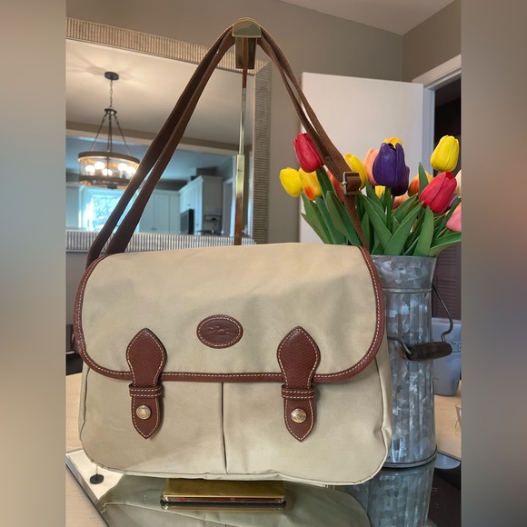 Longchamp Beige and Brown Le Pliage Messenger - Picture 1 of 15